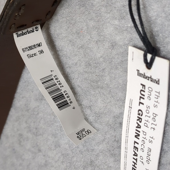 Timberland Mens Brown Leather Belt Size 38 NWT - Picture 5 of 9